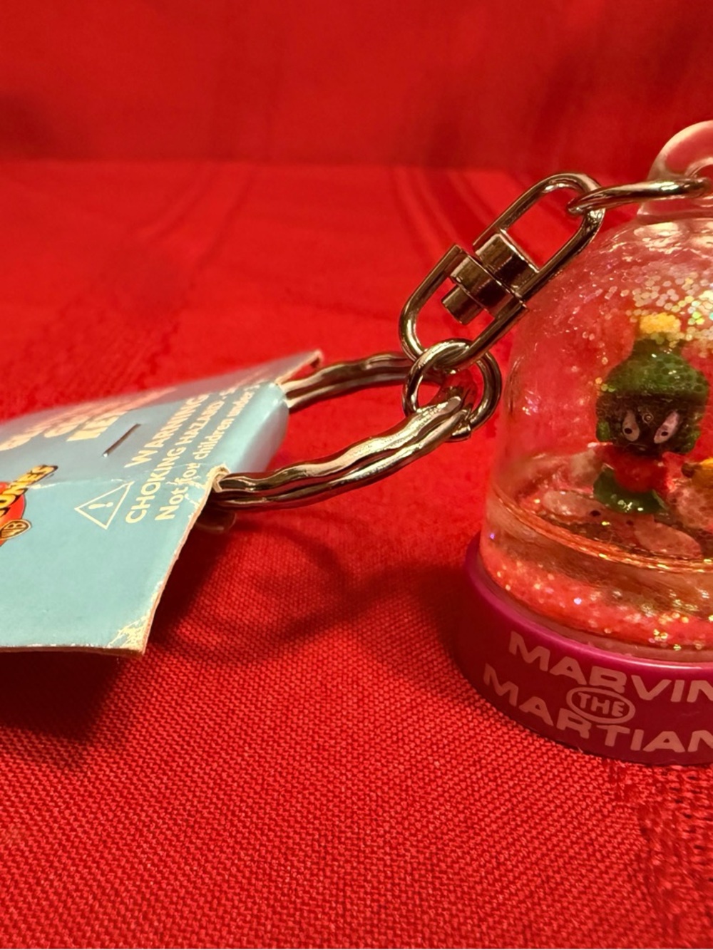 Vtg 1998 Warner Bros Looney Tunes Marvin the Martian #41116 Glitter Keychain